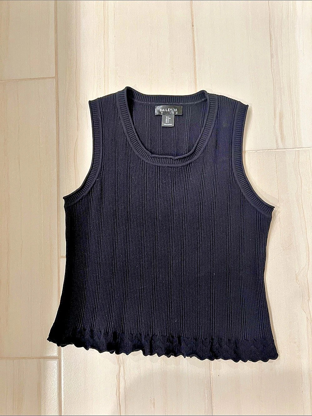 Bailey/44 Ribbed Tank in Black Size Large
